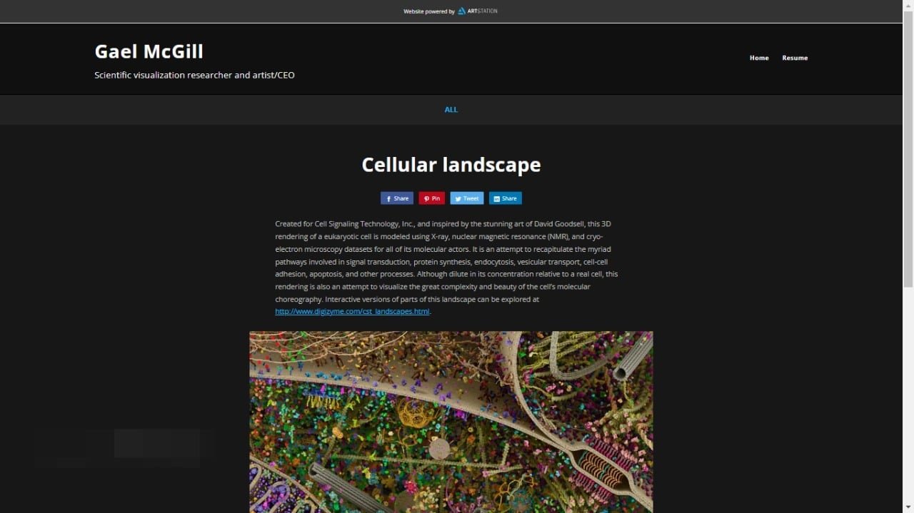 رسمة الخلية على موقع ARTSTATION