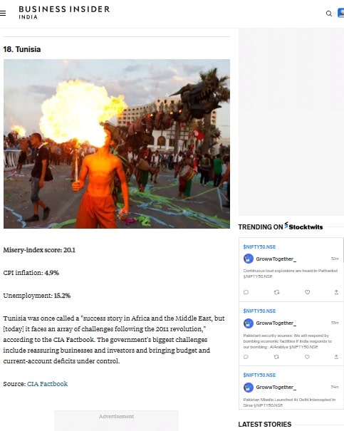 صورة من تصنيف الدول الأكثر بؤسا في العالم لسنة 2015