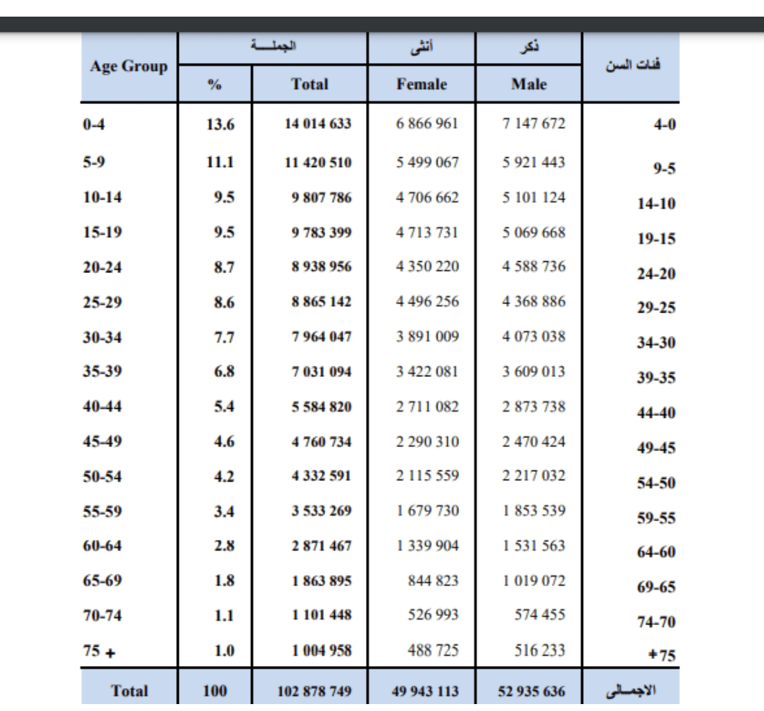 نشرة "مصر في أرقام" الصادرة عن الجهاز المركزي للإحصاء