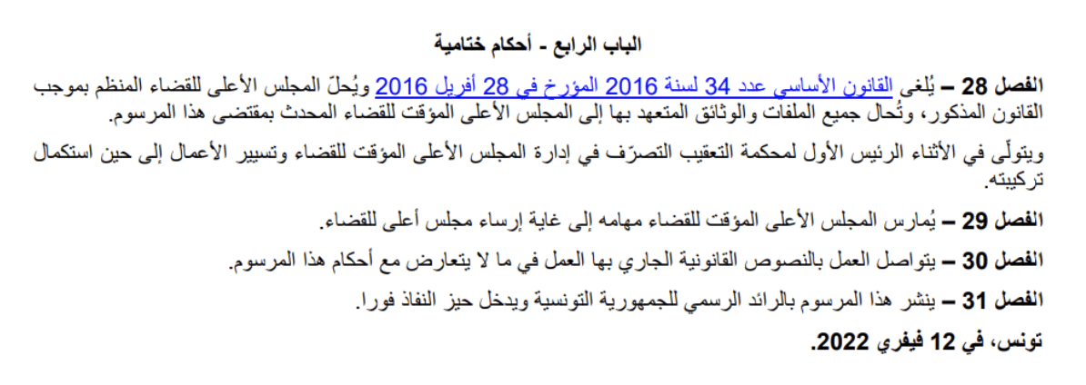 المـرســوم عدد 11 لسنة 2022