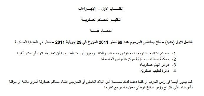 تصنيف المحاكم العسكريّة في تونس