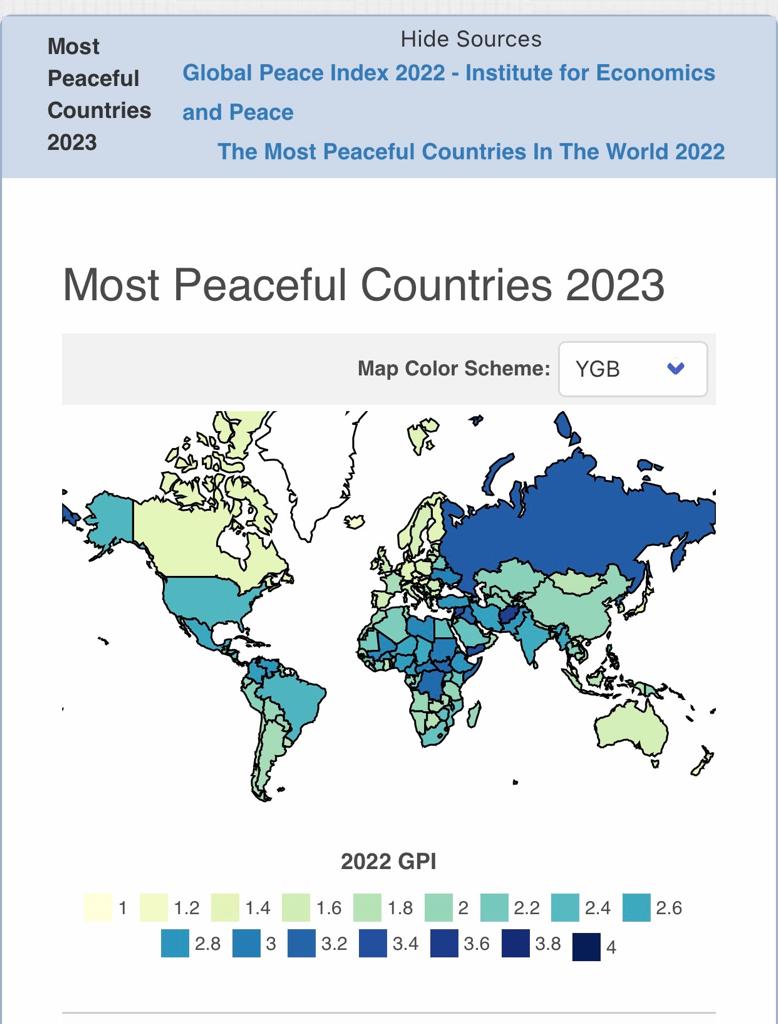  مؤشر السلام العالمي لعام 2022