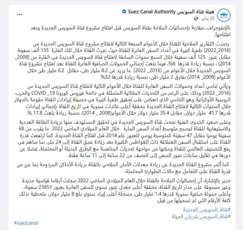 بيان هيئة قناة السويس