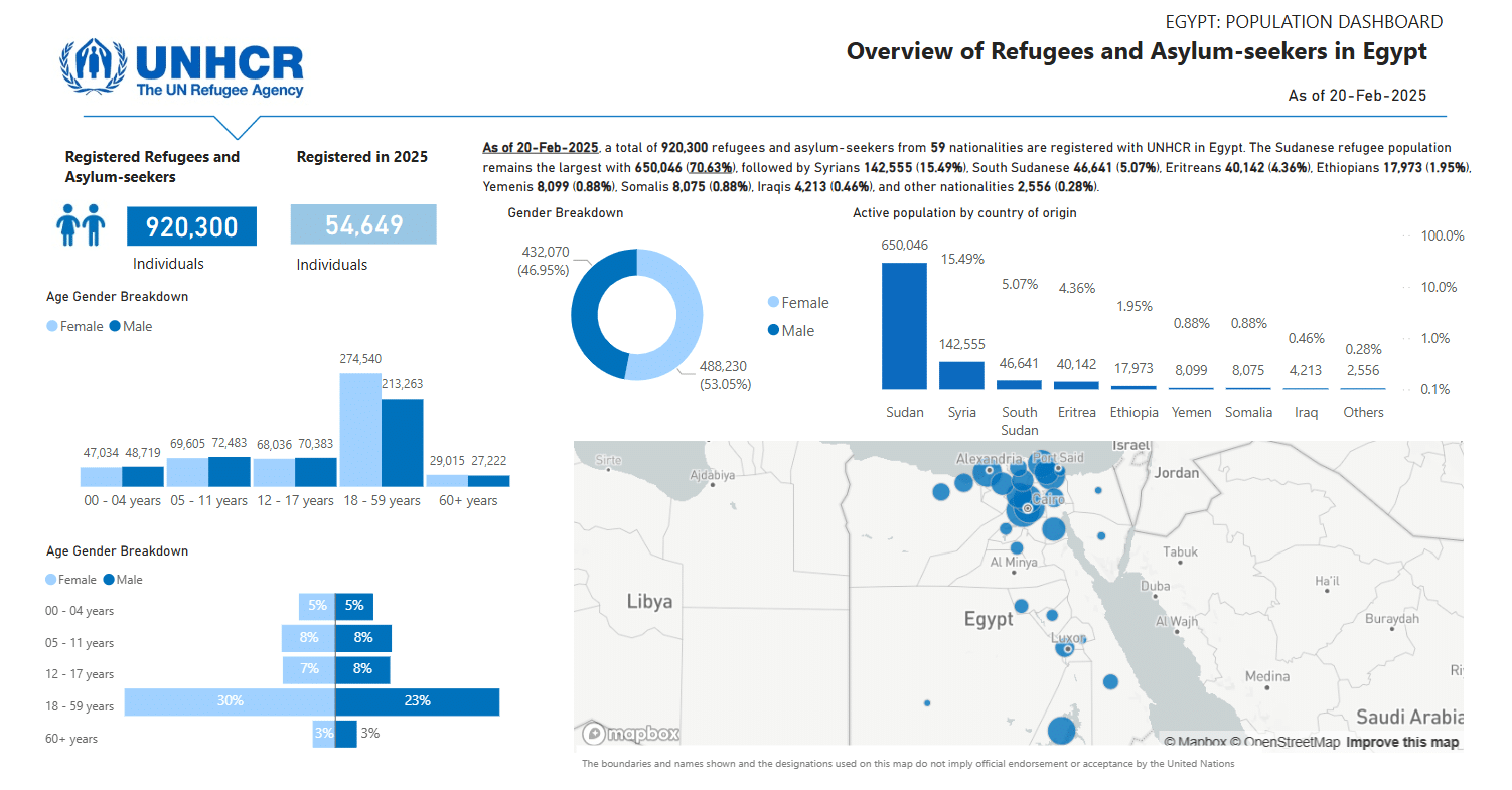 بيانات المفوضية السامية للأمم المتحدة لشؤون اللاجئين