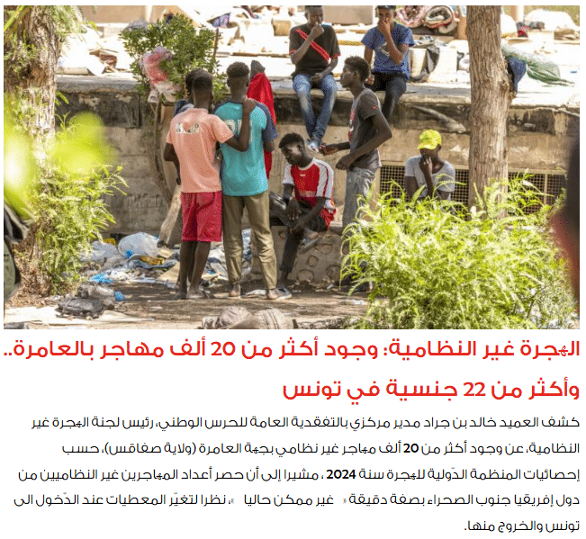 عدد المهاجرين غير النظاميين في تونس - 1