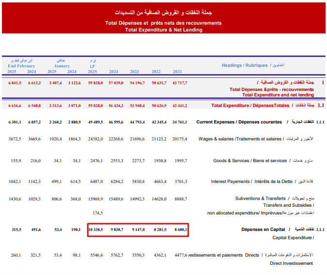 الميزانية المخصصة للتنمية في تونس 2021 - 2025