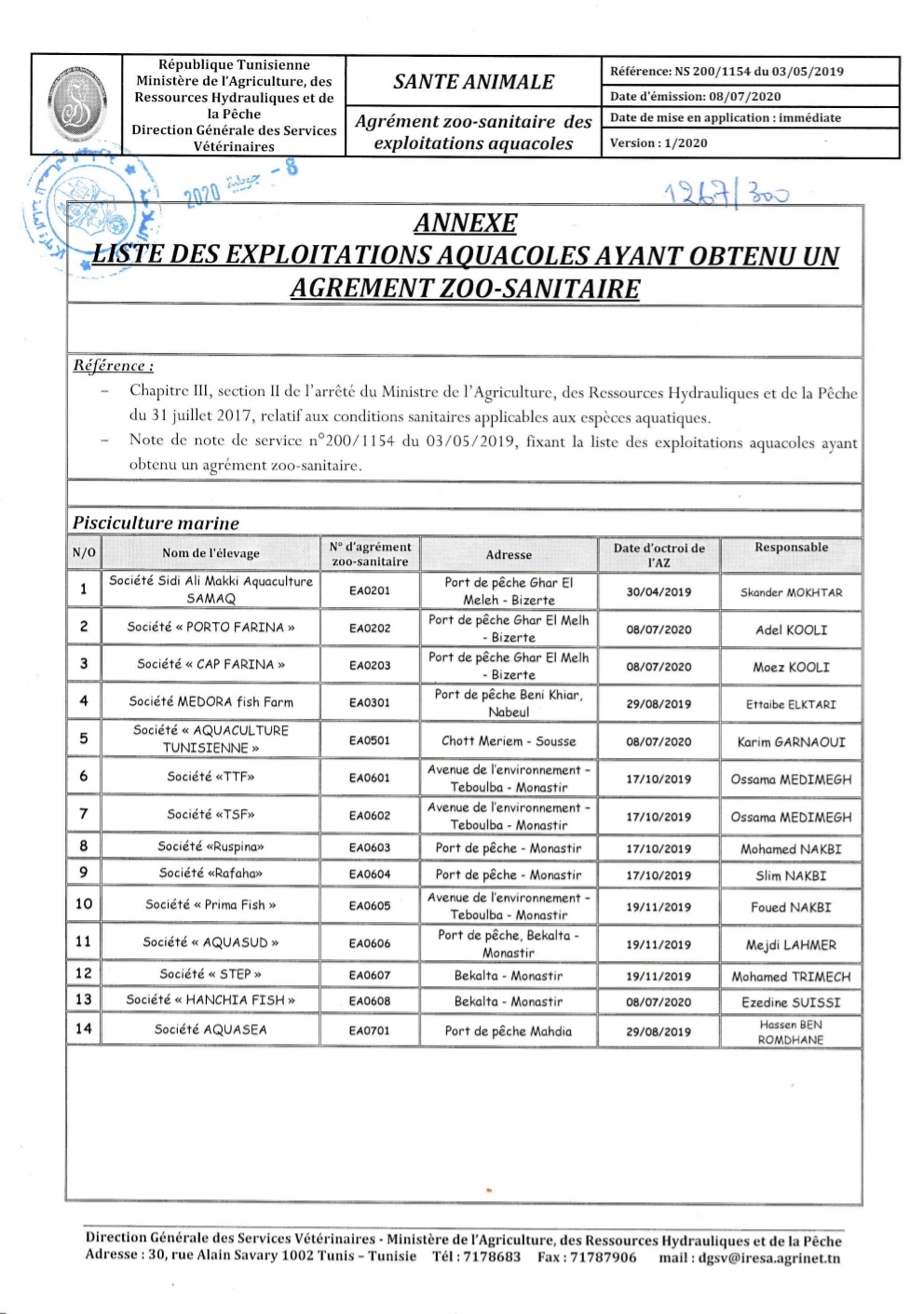 منصة البيانات المفتوحة لوزارة الفلاحة