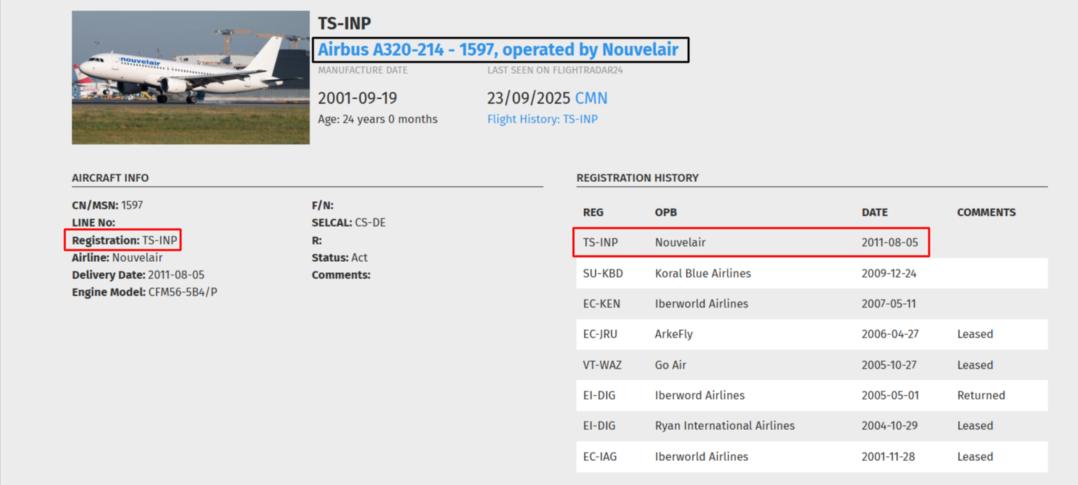 طائرة إيرباص A320-214 للطيران الجديد التونسيّة تحت المجهر