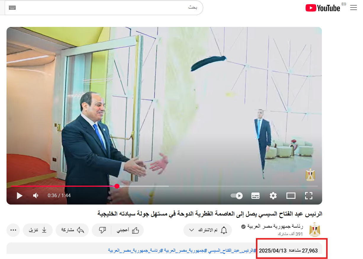 زيارة السيسي لقطر في جولة خليجية 