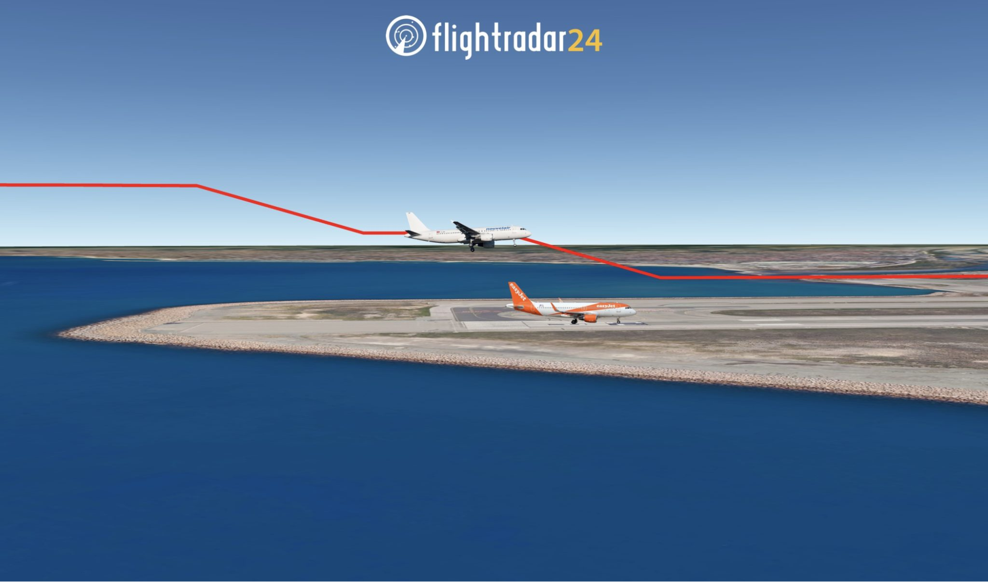 موقع تتبّع حركة الطيران FlightRadar24 يجسّد الحادثة