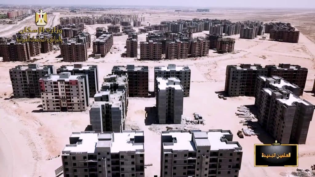 عمليات الإنشاء بمدينة العلمين الجديدة