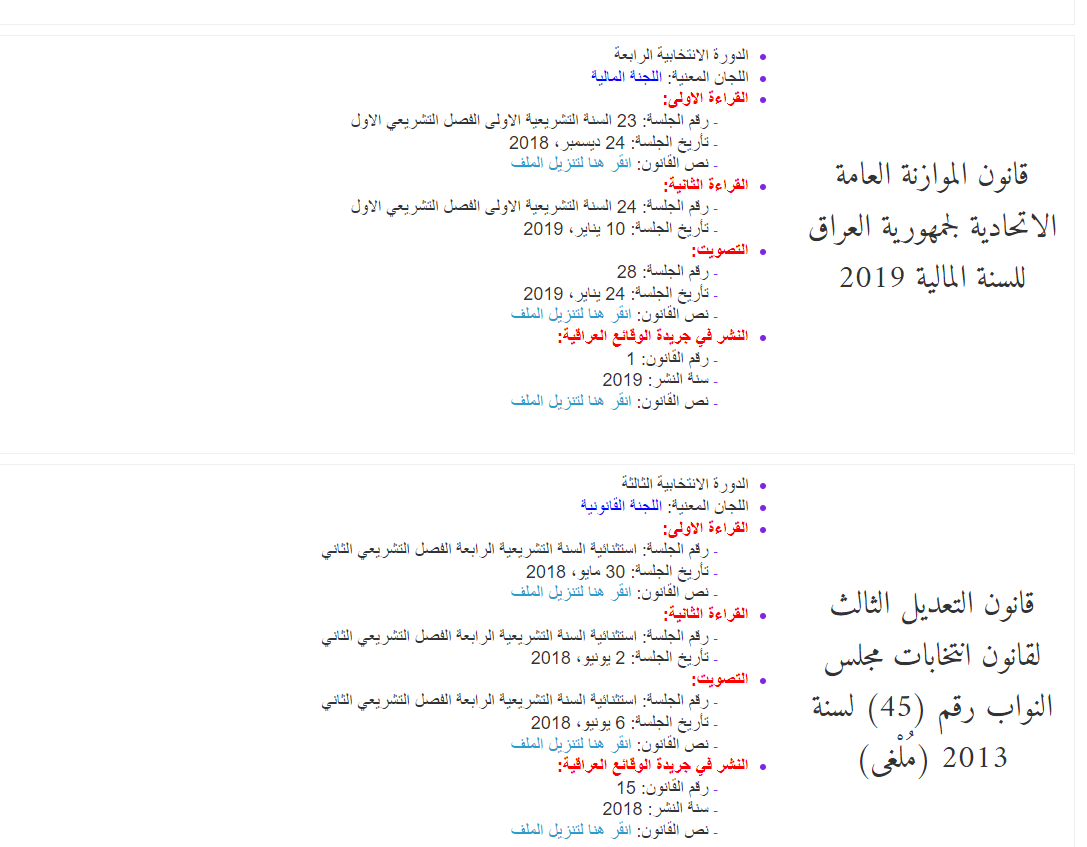 آخر قانون مشرع في الدورة النيابية الثالثة وأول قانون في الدورة الرابعة