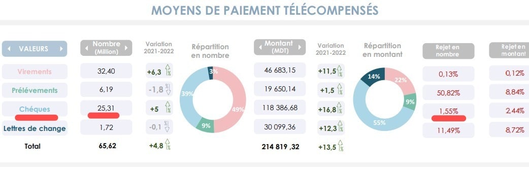 إجمالي الشيكات لسنة 2022