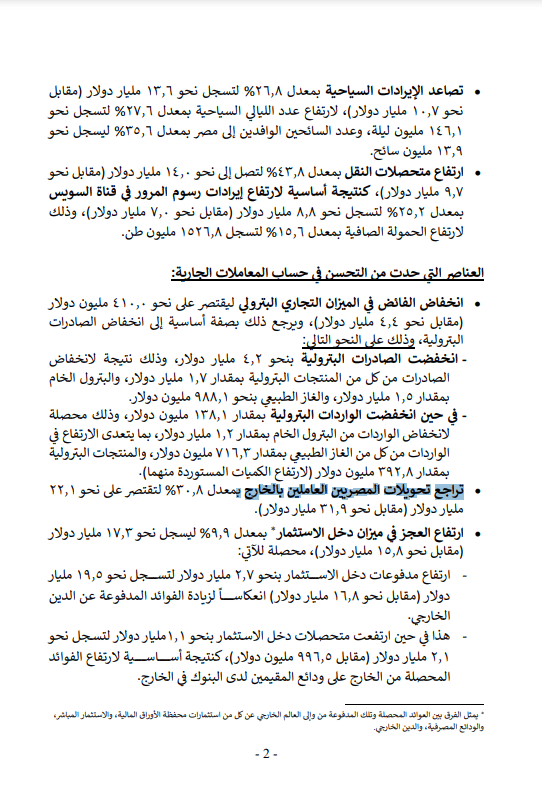 بيانات المركزي عن تحويلات المصريين العاملين بالخارج