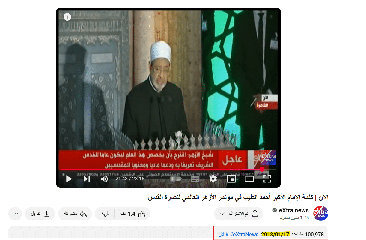 تصريحات شيخ الأزهر فى عام 2018