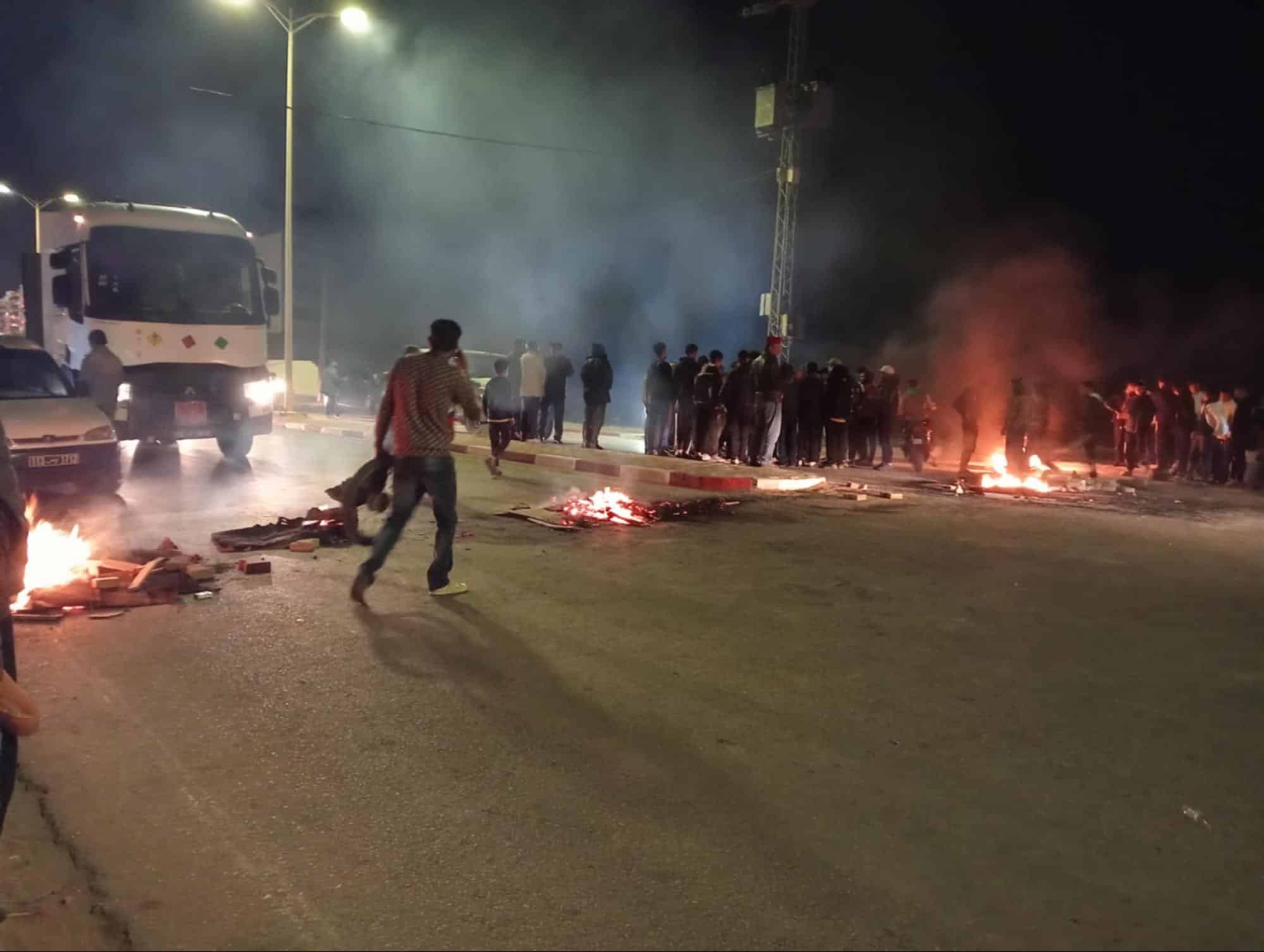 صورة حصرية لحادث الاحتجاج 