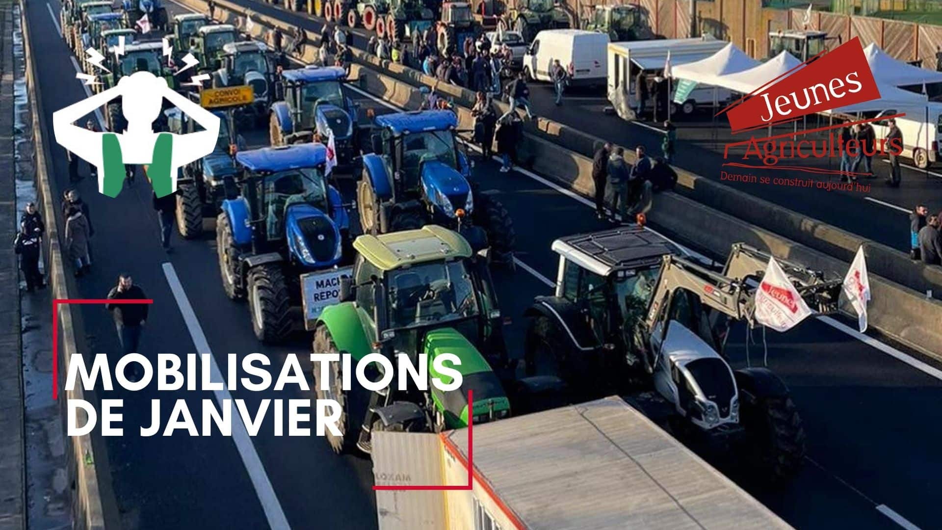 صورة من التحركات الاحتجاجيّة للجرارات في فرنسا (المصدر Jeunes Agriculteurs)