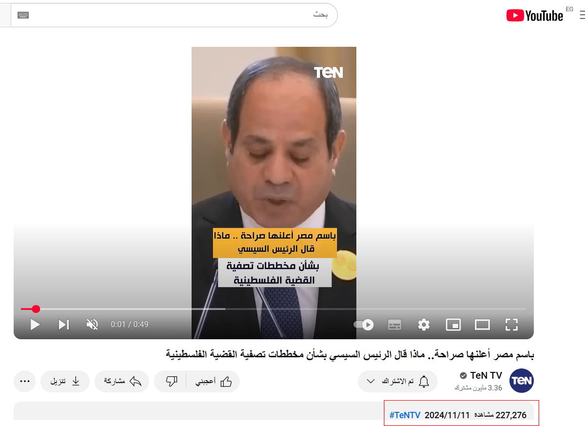 كلمة السيسي في نوفمبر 2024