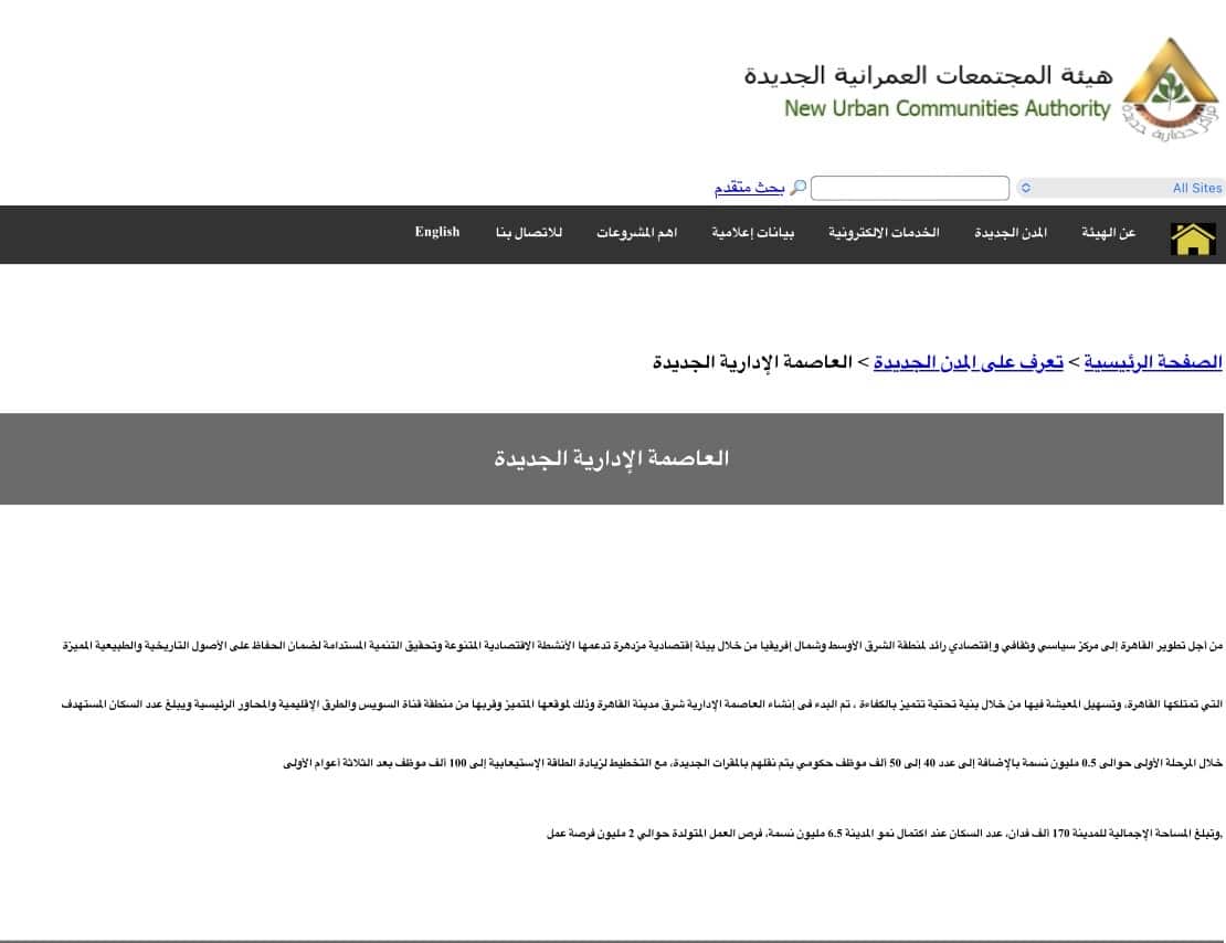 مساحة العاصمة الإدارية الجديدة 