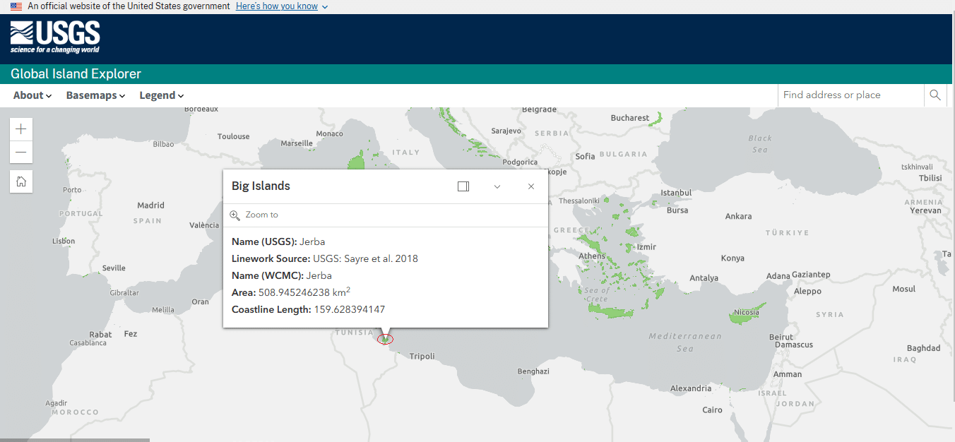 مساحة جزيرة جربة