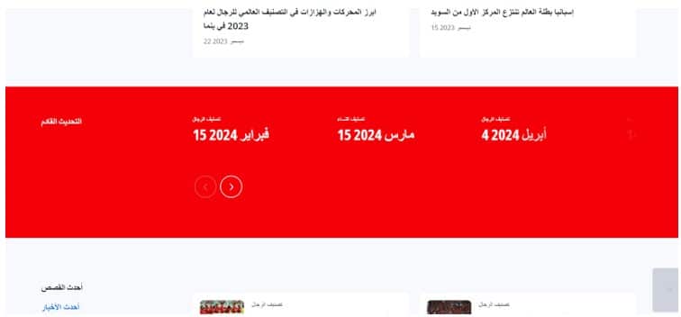 موعد التحديث القادم لتصنيف الفيفا