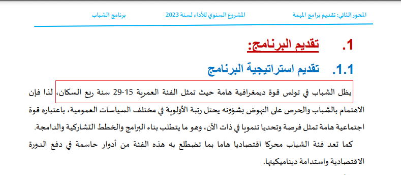 نسبة الشباب في تونس في 2023 - وزارة الشباب