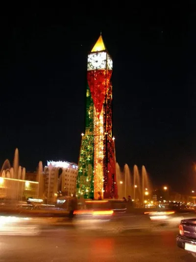 ساعة الحبيب بورقيبة في تونس لم تتزين بعلم فلسطين