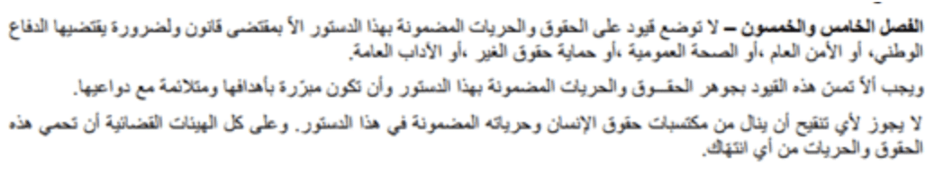 الفصل الخامس والخمسون الوارد في النسخة الأولى من الدستور يوم 30 يونيو 2022 