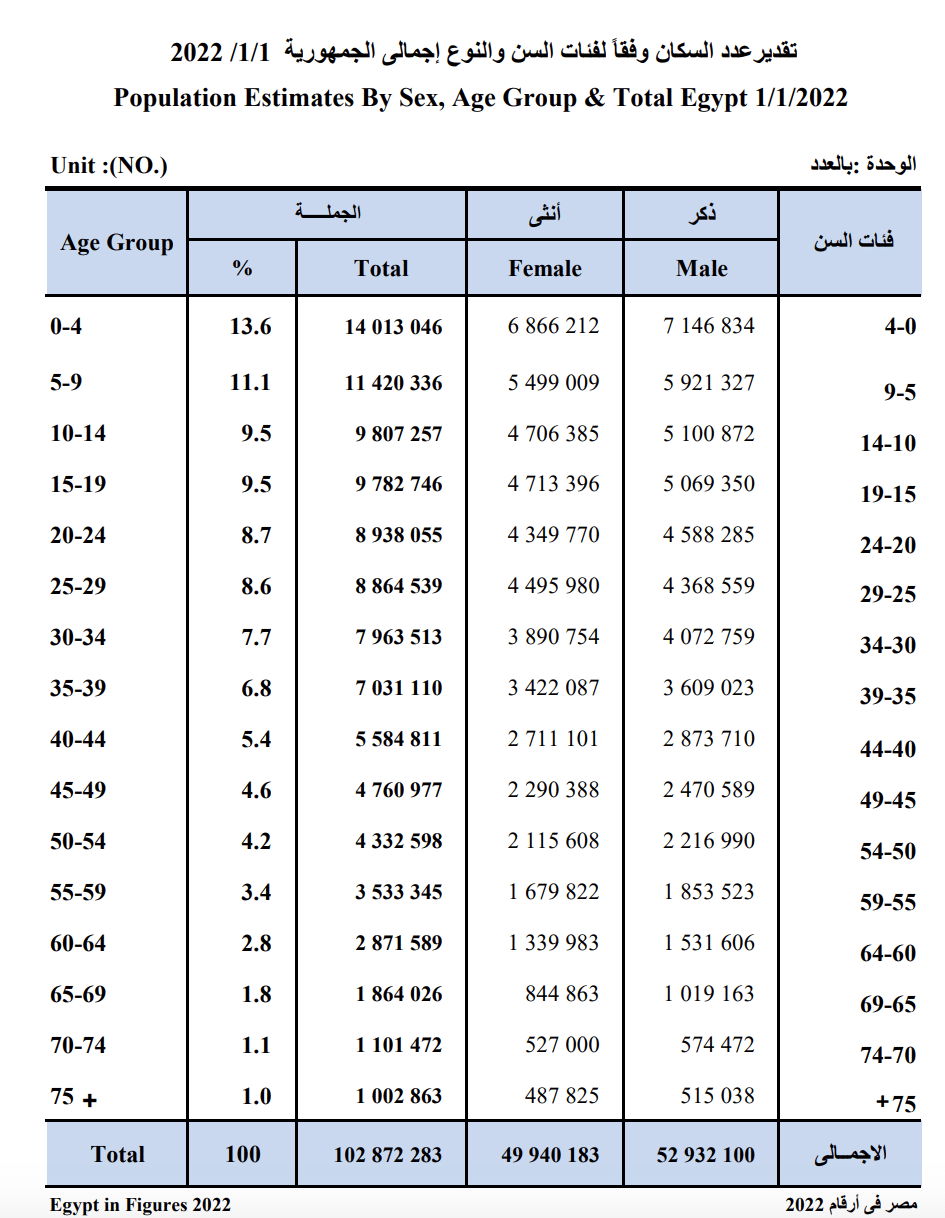 أرقام جهاز الإحصاء عن الشباب