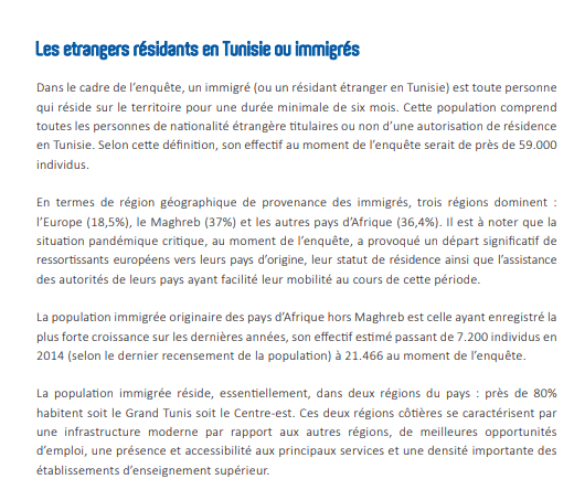 أعداد الأجانب المقيمين في تونس