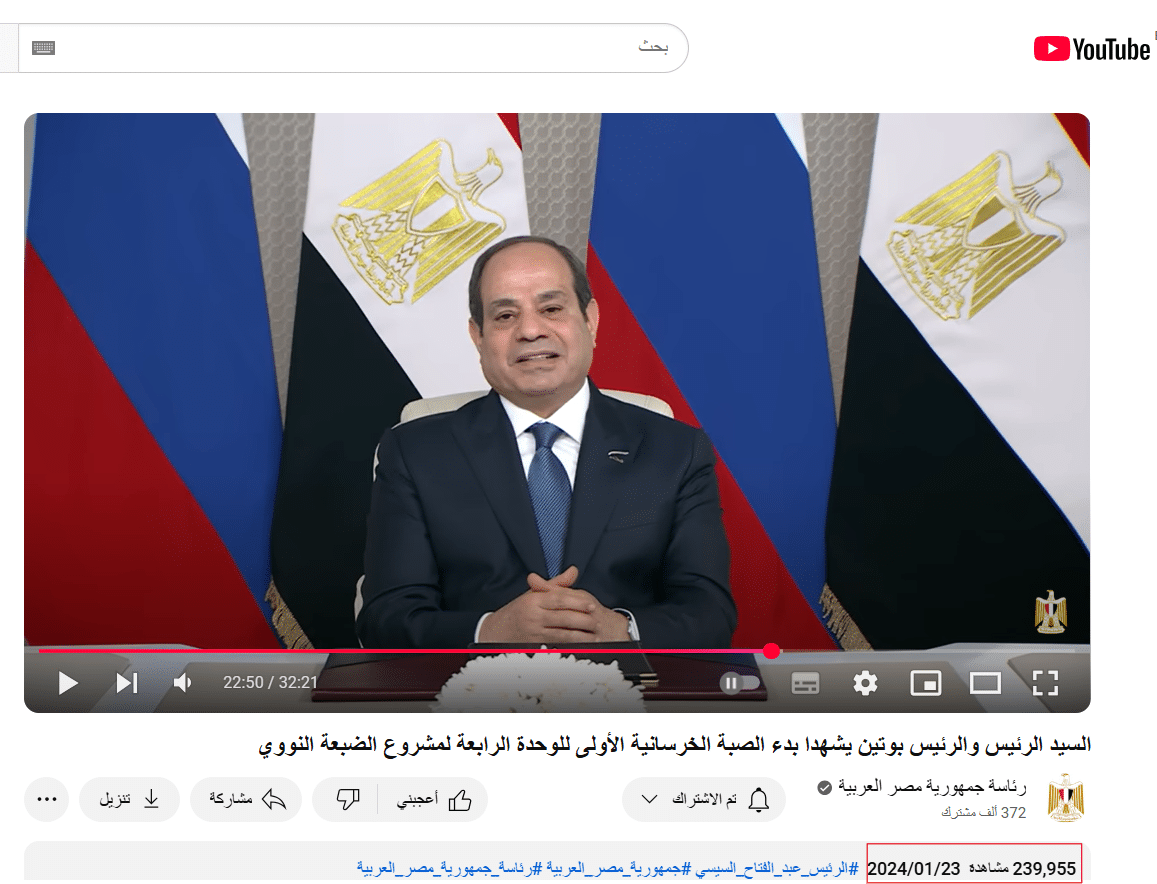 تصريحات السيسي في يناير 2024