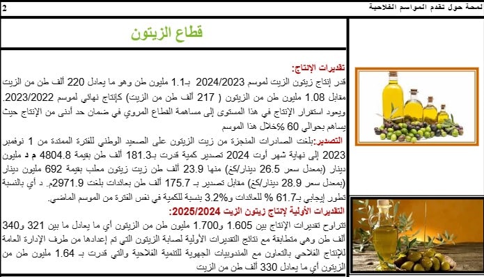 تقديرات صابة موسم 2024 - 2025