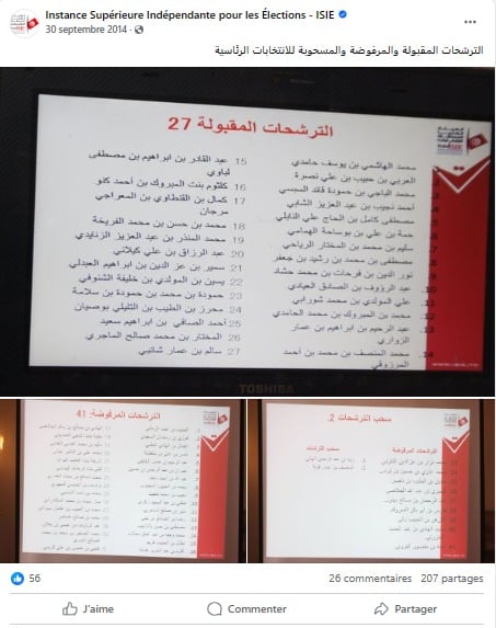 عدد الترشحات في الانتخابات الرئاسية لسنة 2014