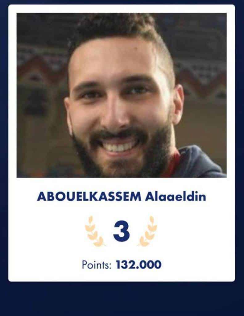 علاء الدين أبو القاسم الثالث عالميًا في سلاح رياضة الشيش 2022