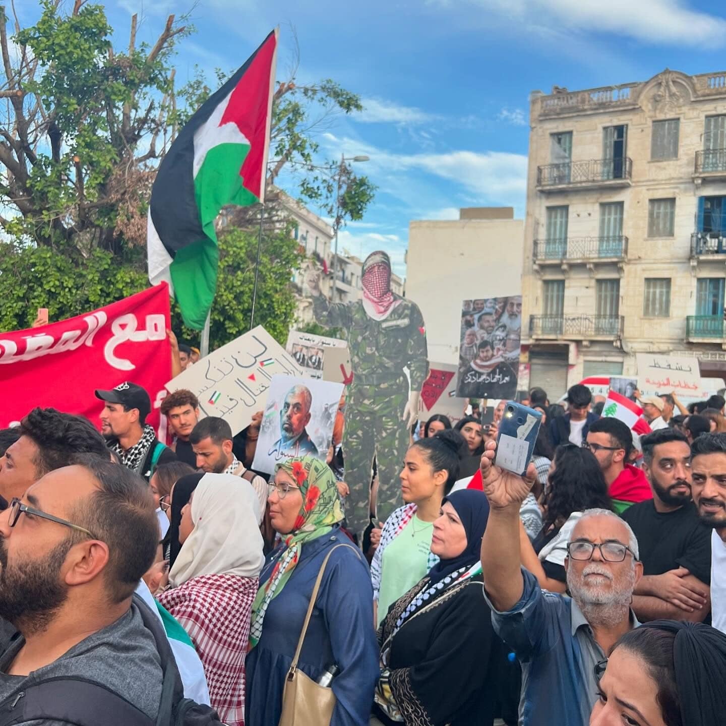 مسيرة إحياء الذكرى الأولى لطوفان الأقصى بتونس